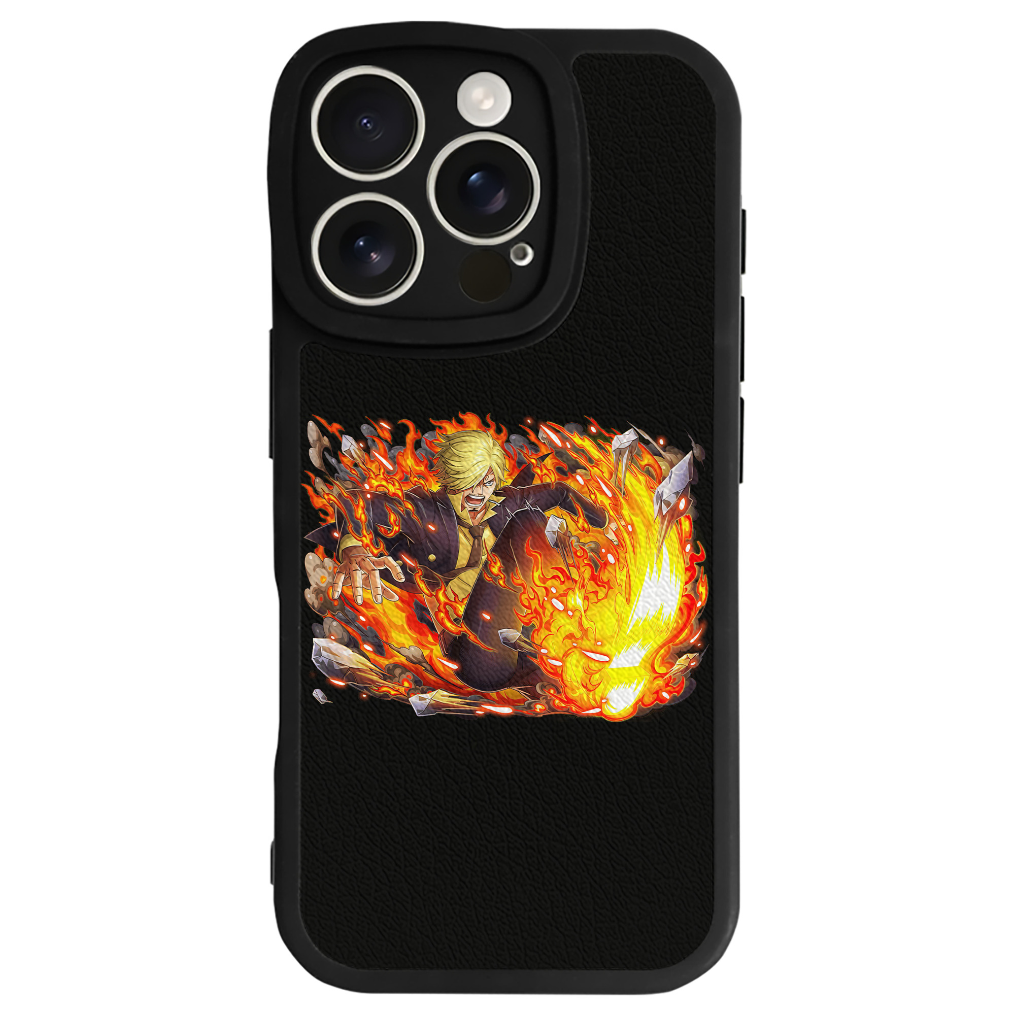 （画像用） ワンピース サンジ ONE PIECE Sanji 【iPhone 16シリーズ対応】シリコンスマホケース（レザー調） 材質：シリコン